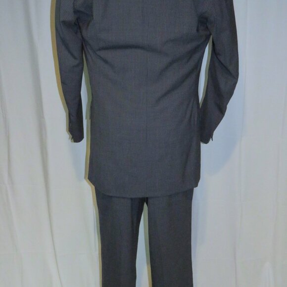 Anderson Sheppard Savile Row Bespoke Gray Striped Three Piece Suit 42XL - Picture 3 of 16